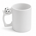 White Mugs with Football Handle
